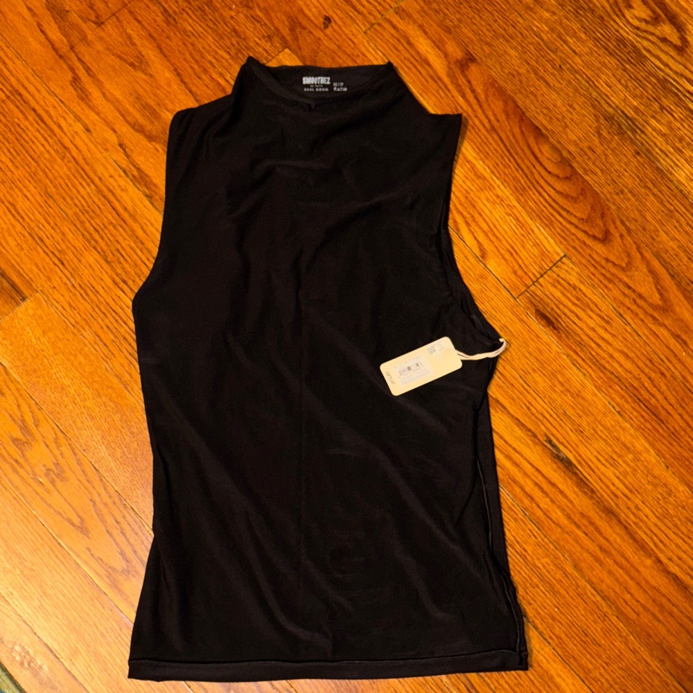 Aerie Smoothez Black High-Neck Tank Top